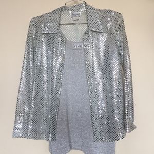 Silver sparkly Jacket and Top